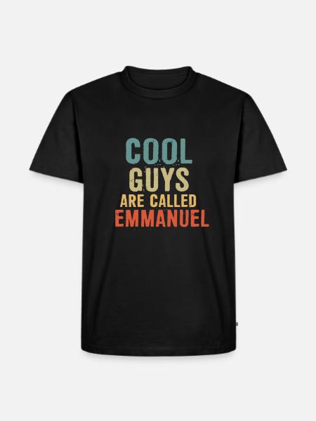 Cool guys are called Emmanuel - Men's Premium Organic T-Shirt - black