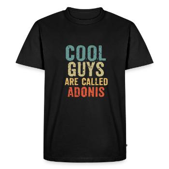 Les gars cool s’appellent Adonis - T-shirt Premium bio Homme - noir - Devant - Nico (187cm)