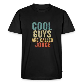 Les mecs cool s’appellent jorge - T-shirt Premium bio Homme - noir - Devant - Nico (187cm)