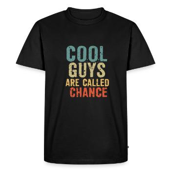 Les mecs cool s’appellent le hasard - T-shirt Premium bio Homme - noir - Devant - Nico (187cm)