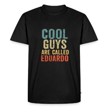 Les mecs cool s’appellent eduardo - T-shirt Premium bio Homme - noir - Devant - Nico (187cm)