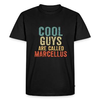 Cool guys are called marcellus - Men's Premium Organic T-Shirt - black - Front - Nico (187cm)