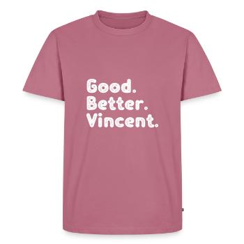 Good better Vincent - Men's Premium Organic T-Shirt - mauve - Front - Nico (187cm)