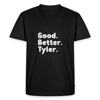 Good better Tyler - Men's Premium Organic T-Shirt - black - Front - Nico (187cm)