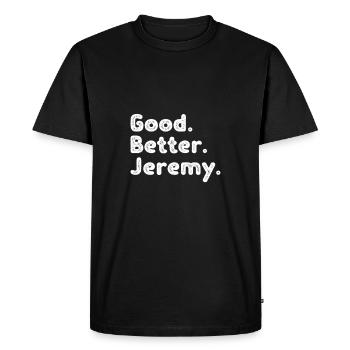 Good better Jeremy - Men's Premium Organic T-Shirt - black - Front - Nico (187cm)