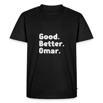 Bien, c’est mieux, Omar - T-shirt Premium bio Homme - noir - Devant - Nico (187cm)