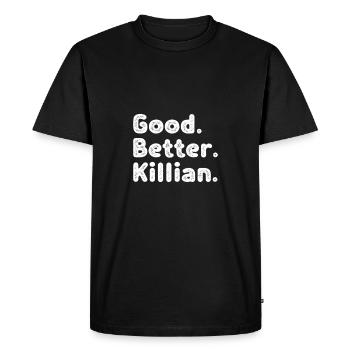 Good better Killian - Men's Premium Organic T-Shirt - black - Front - Nico (187cm)