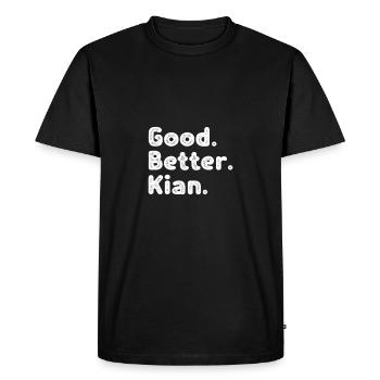 Good better Kian - Men's Premium Organic T-Shirt - black - Front - Nico (187cm)
