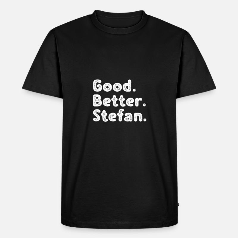 Cool guys are called Stefan - Männer Premium Bio T-Shirt - Schwarz