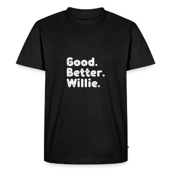 Good better Willie - Men's Premium Organic T-Shirt - black - Front - Nico (187cm)