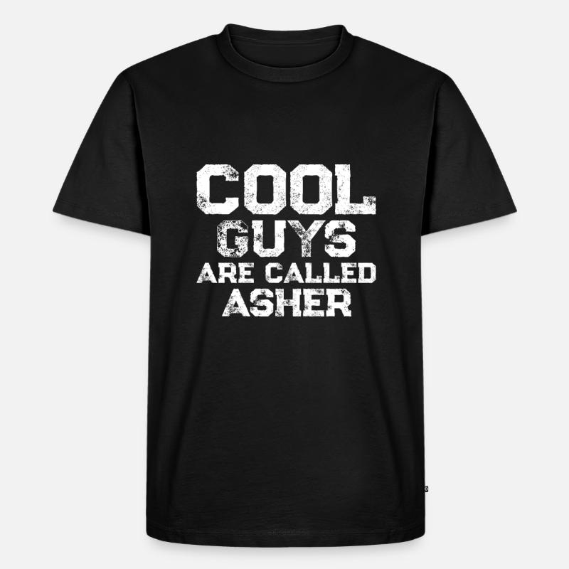 Cool guys are called Asher - Männer Premium Bio T-Shirt - Schwarz