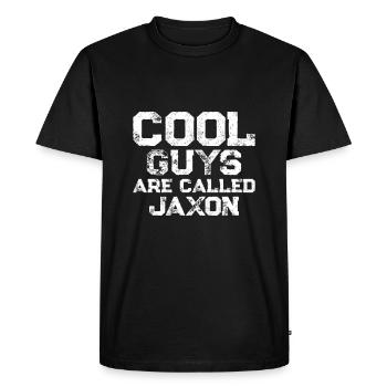 Cool guys are called Jaxon - Men's Premium Organic T-Shirt - black - Front - Nico (187cm)
