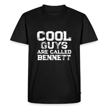 Les gars cool s’appellent Bennett - T-shirt Premium bio Homme - noir - Devant - Nico (187cm)
