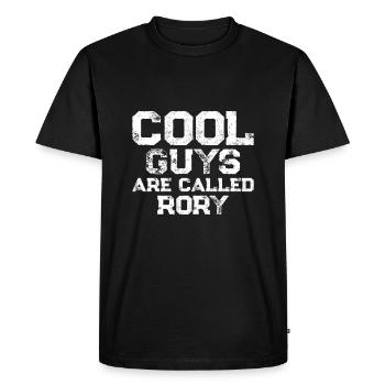 Les mecs cool s’appellent Rory - T-shirt Premium bio Homme - noir - Devant - Nico (187cm)