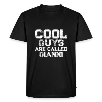 Les mecs cool s’appellent Gianni - T-shirt Premium bio Homme - noir - Devant - Nico (187cm)