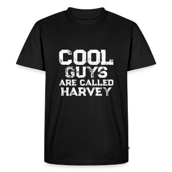 Cool guys are called Harvey - Men's Premium Organic T-Shirt - black - Front - Nico (187cm)