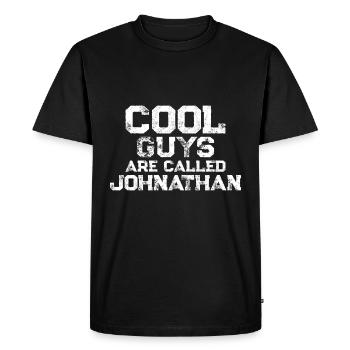 Cool guys are called Johnathan - Men's Premium Organic T-Shirt - black - Front - Nico (187cm)