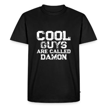 Cool guys are called Damon - Men's Premium Organic T-Shirt - black - Front - Nico (187cm)