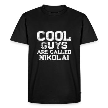 Les mecs cool s’appellent Nikolai - T-shirt Premium bio Homme - noir - Devant - Nico (187cm)