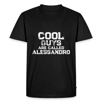Les mecs cool s’appellent Alessandro - T-shirt Premium bio Homme - noir - Devant - Nico (187cm)