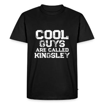 Cool guys are called Kingsley - Men's Premium Organic T-Shirt - black - Front - Nico (187cm)