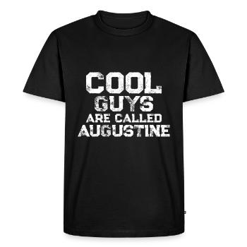 Les gars cool s’appellent Augustine - T-shirt Premium bio Homme - noir - Devant - Nico (187cm)