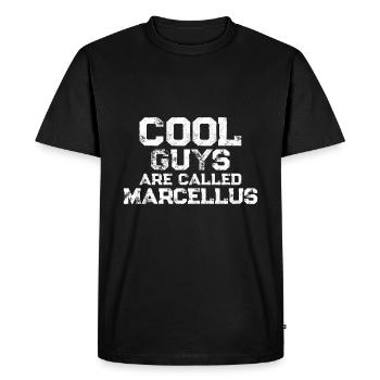 Cool guys are called Marcellus - Men's Premium Organic T-Shirt - black - Front - Nico (187cm)