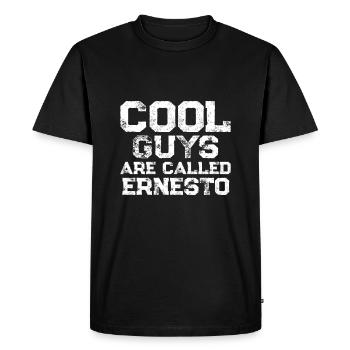 Cool guys are called Ernesto - Men's Premium Organic T-Shirt - black - Front - Nico (187cm)