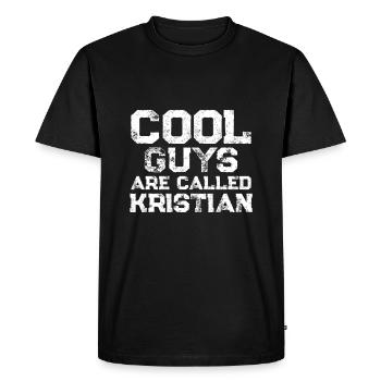 Les mecs cool s’appellent Kristian - T-shirt Premium bio Homme - noir - Devant - Nico (187cm)