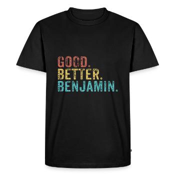 Good better Benjamin - Men's Premium Organic T-Shirt - black - Front - Nico (187cm)