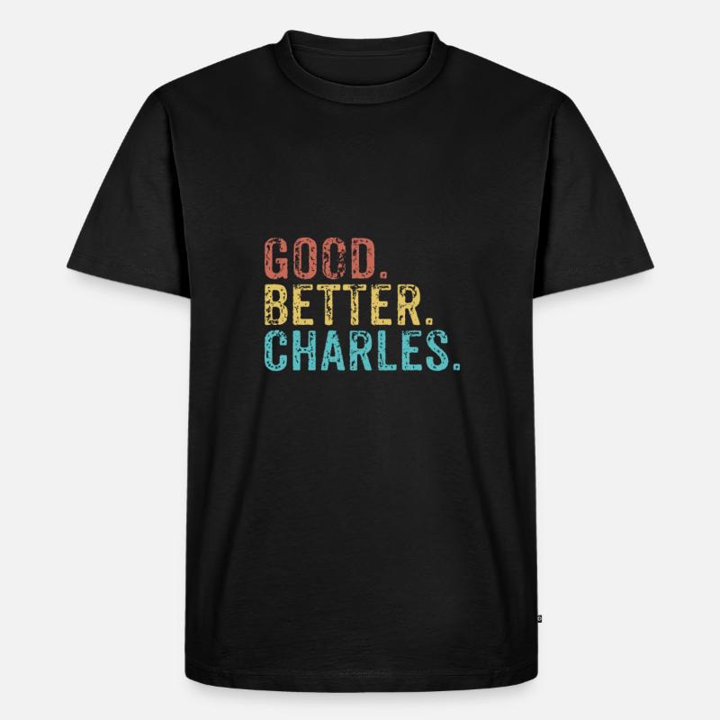 Good better Charles - Männer Premium Bio T-Shirt - Schwarz