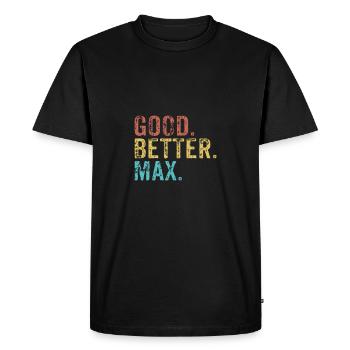 Good better Max - Men's Premium Organic T-Shirt - black - Front - Nico (187cm)
