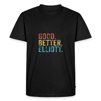 Bon mieux Elliott - T-shirt Premium bio Homme - noir - Devant - Nico (187cm)