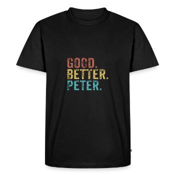 Cool guys are called Peter - Men's Premium Organic T-Shirt - black - Front - Nico (187cm)