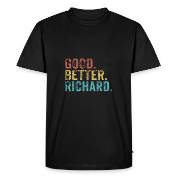 Cool guys are called Richard - Men's Premium Organic T-Shirt - black - Front - Nico (187cm)