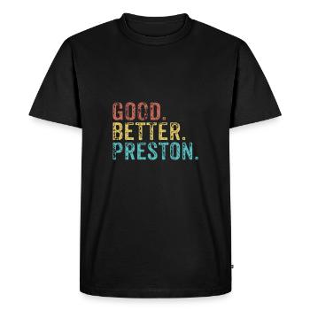 Cool guys are called Preston - Men's Premium Organic T-Shirt - black - Front - Nico (187cm)