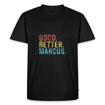 Les gars cool s’appellent Marcus - T-shirt Premium bio Homme - noir - Devant - Nico (187cm)