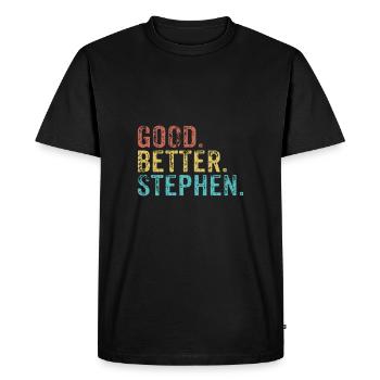 Les mecs cool s’appellent stephen - T-shirt Premium bio Homme - noir - Devant - Nico (187cm)