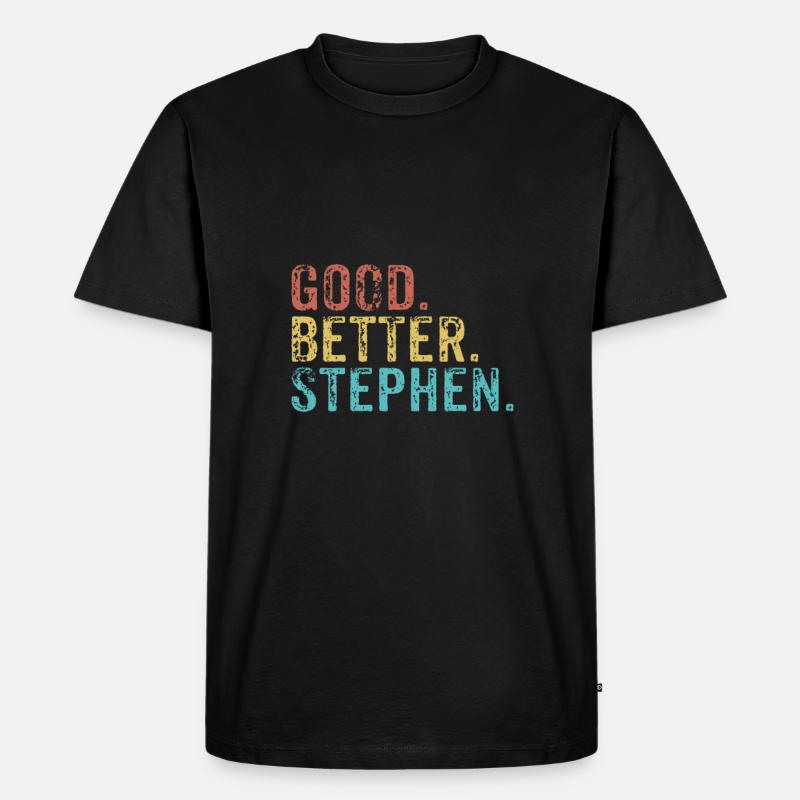 Cool guys are called stephen - Männer Premium Bio T-Shirt - Schwarz