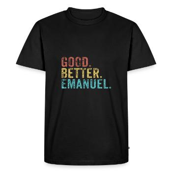 Bon mieux Emanuel - T-shirt Premium bio Homme - noir - Devant - Nico (187cm)