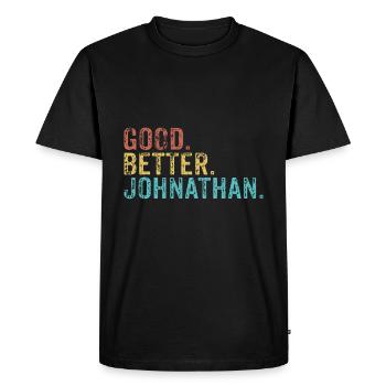 Good better Johnathan - Men's Premium Organic T-Shirt - black - Front - Nico (187cm)