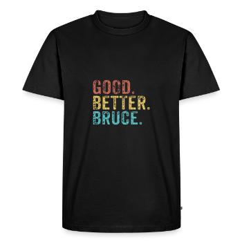 Good better Bruce - Men's Premium Organic T-Shirt - black - Front - Nico (187cm)