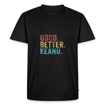 Good better Keanu - Men's Premium Organic T-Shirt - black - Front - Nico (187cm)