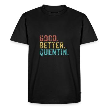 Bon mieux Quentin - T-shirt Premium bio Homme - noir - Devant - Nico (187cm)