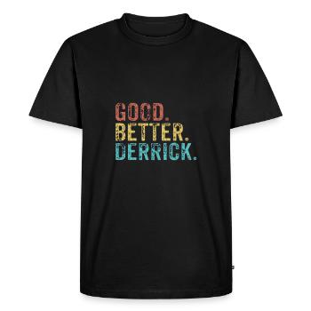 Bon mieux Derrick - T-shirt Premium bio Homme - noir - Devant - Nico (187cm)