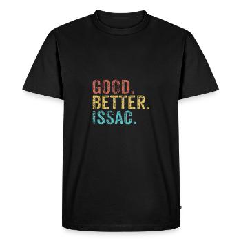 Les mecs cool s’appellent issac - T-shirt Premium bio Homme - noir - Devant - Nico (187cm)