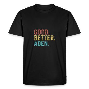 Les mecs cool s’appellent aden - T-shirt Premium bio Homme - noir - Devant - Nico (187cm)