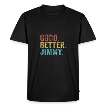 Les mecs cool s’appellent jimmy - T-shirt Premium bio Homme - noir - Devant - Nico (187cm)