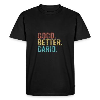 Bon mieux Dario - T-shirt Premium bio Homme - noir - Devant - Nico (187cm)