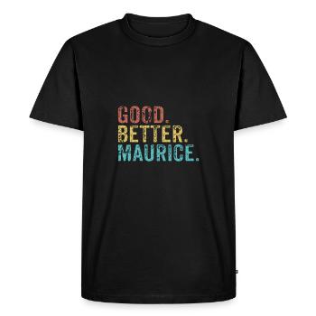 Bon mieux Maurice - T-shirt Premium bio Homme - noir - Devant - Nico (187cm)